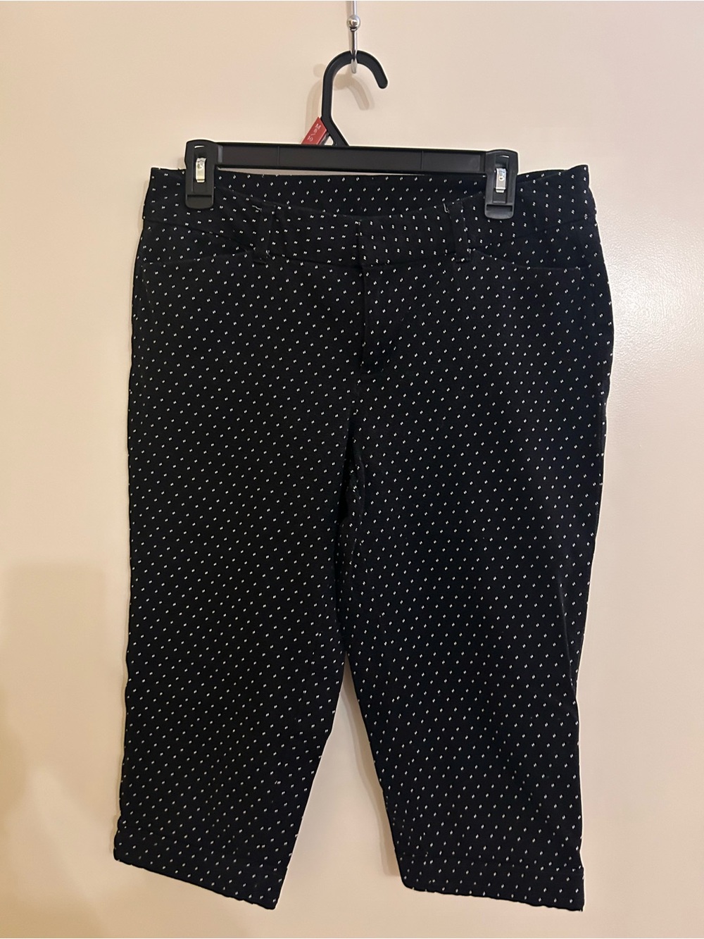Faded Glory Black Pants with White Dot Print
